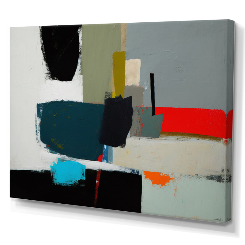 «Touched By Orange II», art mural abstrait sur toile, H 34 po x l 44 po x P 1,5 po, Toile tendue