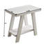 Table d'appoint à tablette blanche avec une touche contemporaine dans un style contemporain - plateau de table en placage de bois franc de qualité supérieure, capacité de rangement supplémentaire et pieds à angle large à la mode avec option bois-597463703-597463697