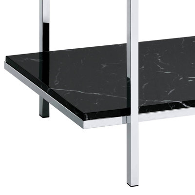 Console Table In Faux Marble With Mirrored Accents - Decorative Touch Chic Elevate Your Home Decor