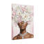 Plantes et fleurs, couronne florale, portrait de femme élégante-1083157190