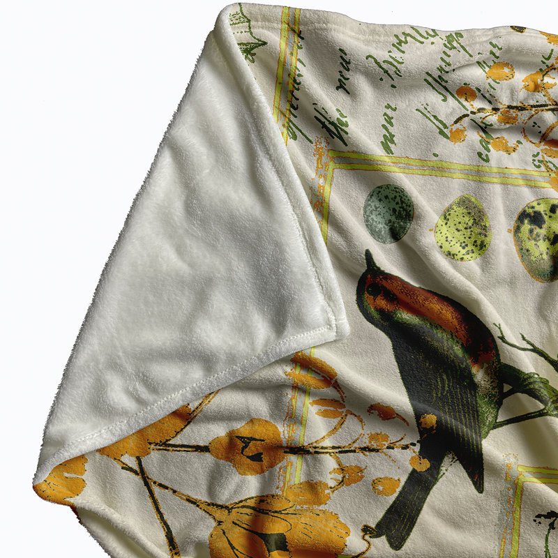 Funky Junky Fleece Throw Blanket, 50" W x 60" L, Mango