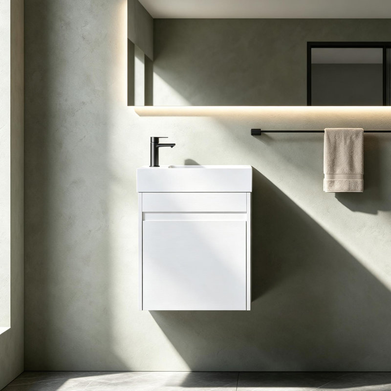 Meuble-lavabo flottant 18 po Aero (assemblé), White