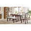 Table de salle à manger extensible en bois avec 4 chaises d'appoint rembourrées-1575651460
