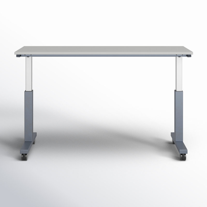 Kershner Adjustable Metal Base Standing Desk, Gray/Titanium, 43.25" H x 70.94" W x 23.63" D