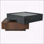 Table basse multifonctionnelle carrée rotative à 360 ° avec 2 tiroirs, centre de table à 2 niveaux ultrabrillant pour le salon