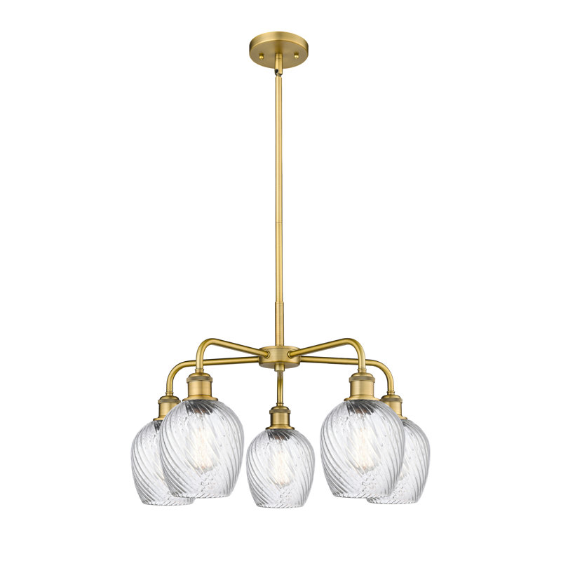Lustre sphérique à 5 lumières Jesiah, Laiton brossé