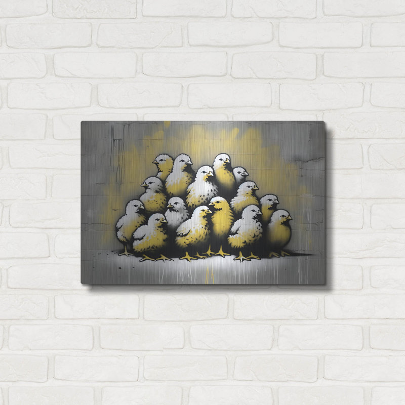 Art mural en bois August Grove® «Chickens» par Andreas Magnusson, H 16 po x l 24 po