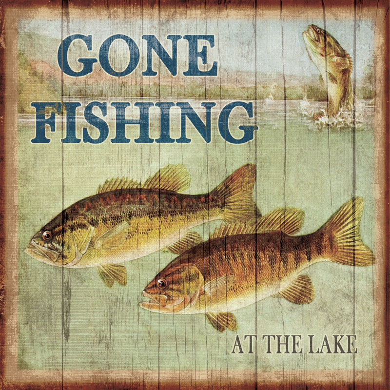 Gone Fishing - Wrapped Canvas Print, 122cm H x 122cm W x 3.8cm D