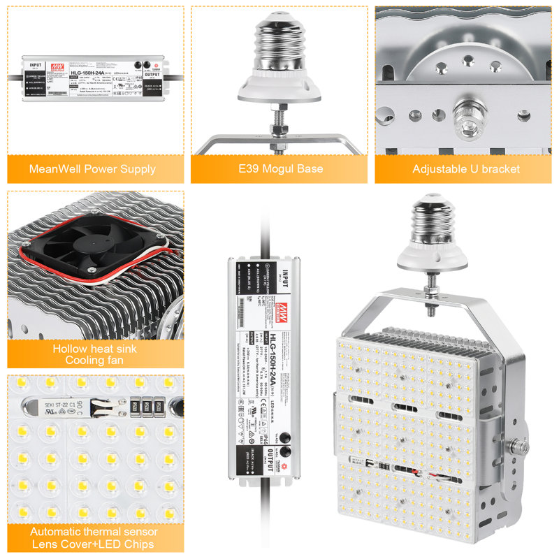 150W 100-277V 21000LM 5000K  Parking Lot E39 Base LED Retrofit Kit Light