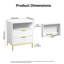 Table de chevet moderne pour chambre à coucher, table de chevet carrée 2 tiroirs avec rangement pour chambre à coucher-554161199-773306305