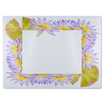 Flowers Glass Chopping Board