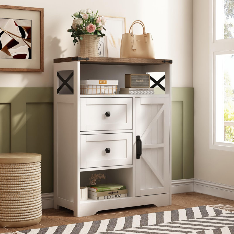 Imbi Accent Cabinet, White/Gray