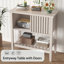 Console de 31,5 po avec portes coulissantes et tablette de rangement pour le couloir, le salon ou le bureau, beige-132662977-132662979-132662981