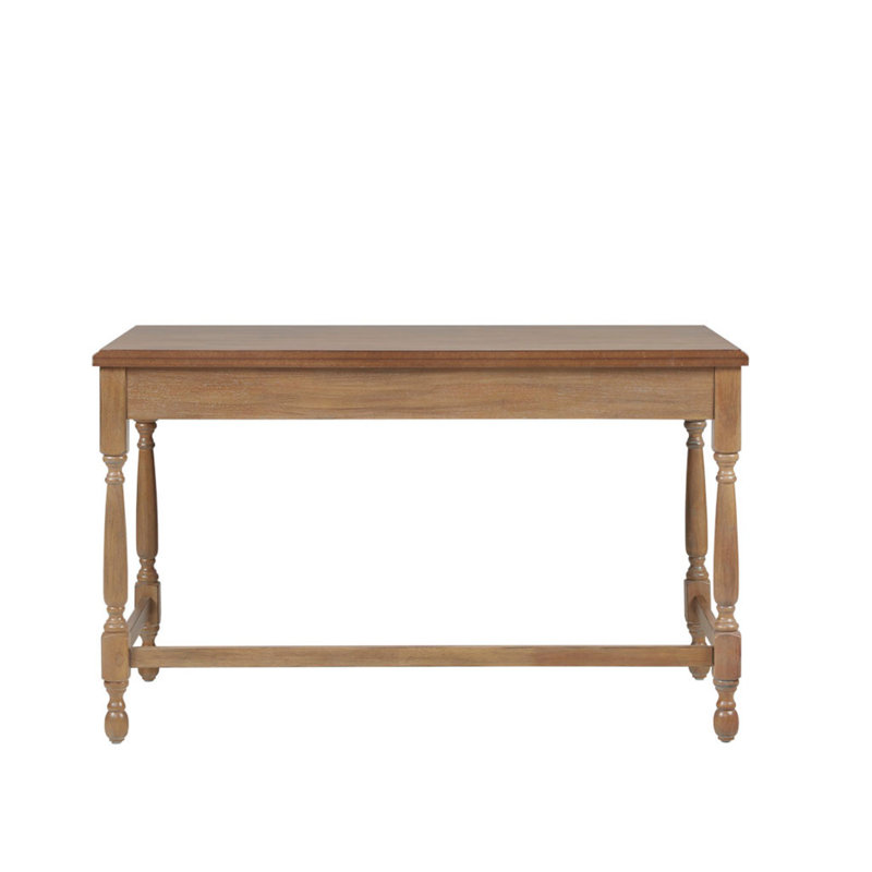 Bureau en bois massif avec 1 tiroir et pieds tournés (bureau)