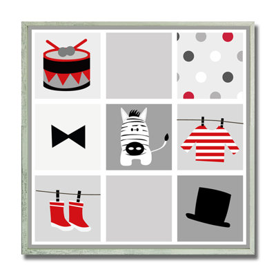 «Baby Zebra», art mural encadré pour enfant, 12 po x 12 po