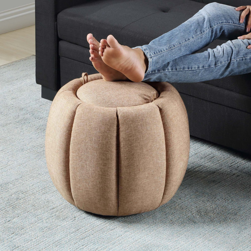 Repose-pieds avec plateau réversible Turcot, Tissu tan