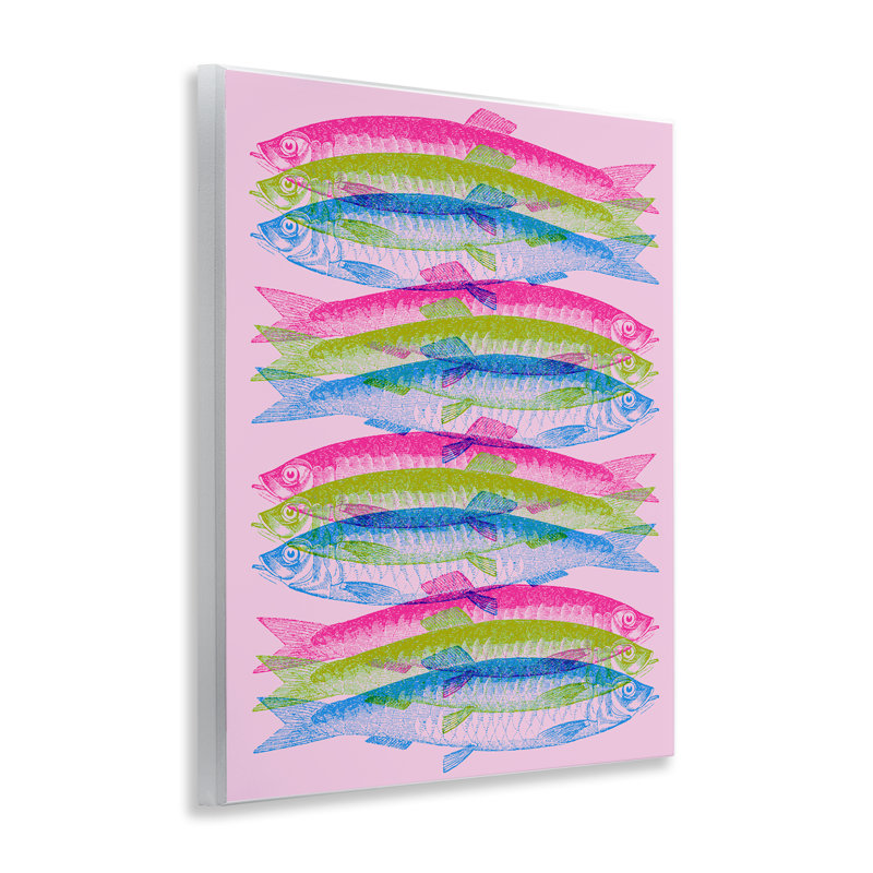 Rainbow Layered Fish Wall Plaque Art by Daphne Polselli