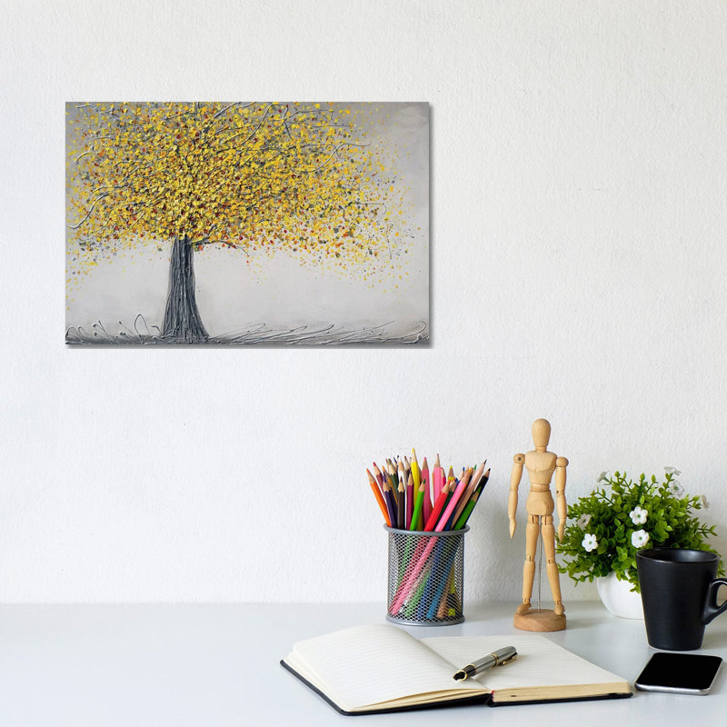 Happy Yellow Tree - Wall Art Print - Wrapped Canvas