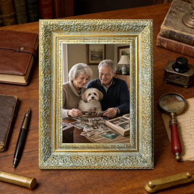 8" x 10" Antique Gold 3 PCS Home Decor Picture Frame for Travel Memory Display