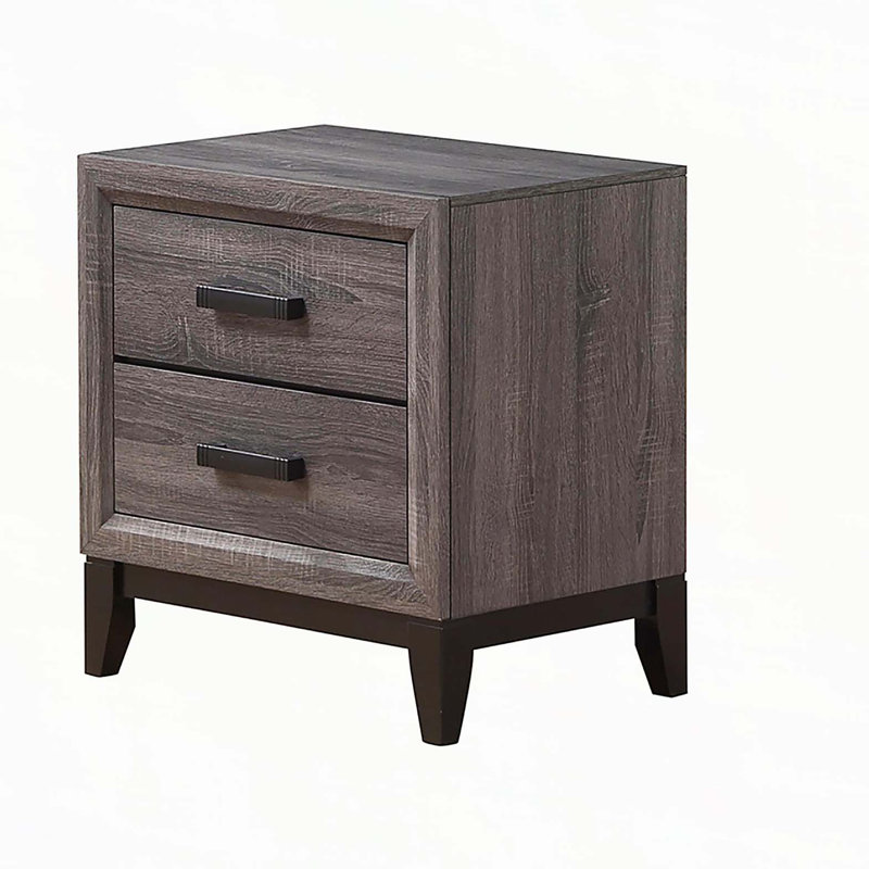 Table de chevet gris MIRAGE, Noir/gris