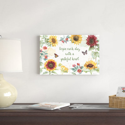 «Sunflower Splendor I» par - Art textuel sur toile tendue