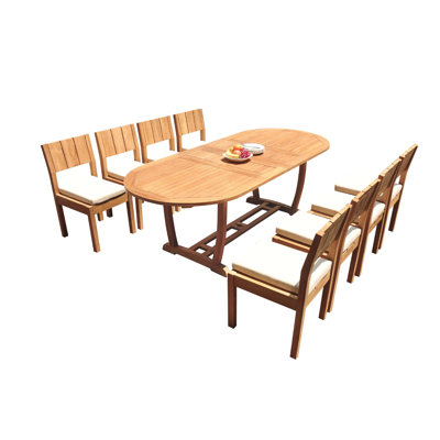 Jamar Outdoor 11 - Piece Teak Dining Set