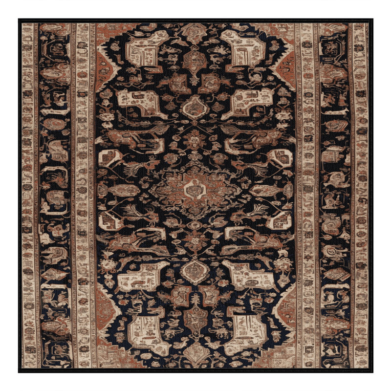 Tapis brun lavable à la machine, Carré 3 pi