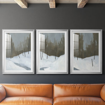 Deep Snow II - reproduction sur mesure encadrée de qualité supérieure - 3 pièces