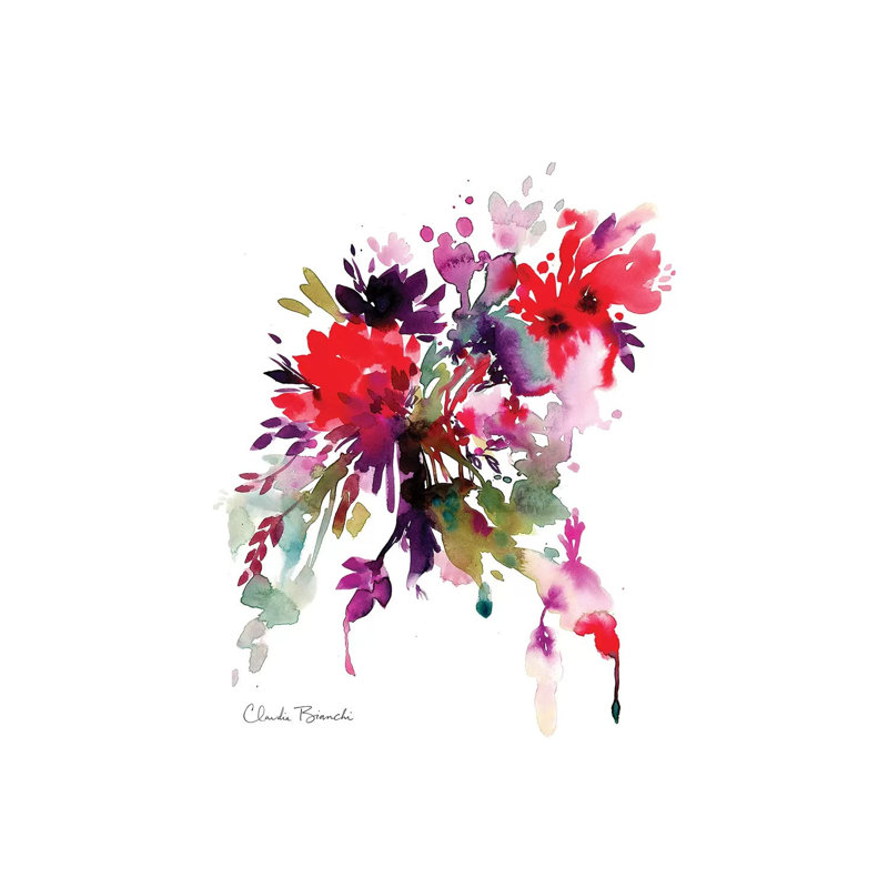 Bright Floral by Claudia Bianchi - Painting on Canvas, Wrapped Canvas, 101.6cm H x 66.04cm W x 1.91cm D