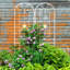 Treillis de jardin en métal 86,7 po x 19,7 po, 2 pièces, blanc crème, antirouille
