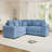Oversized Cloud Modular Sectional, Corduroy Deep Seat With 10 Pillows-1283679405
