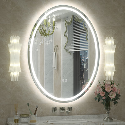 Miroir ovale en verre trempé anti-buée Aevar
