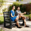 Banc oscillant classique en PEHD noir avec espace extérieur 28,8 x 49,5 x 34,2 po
