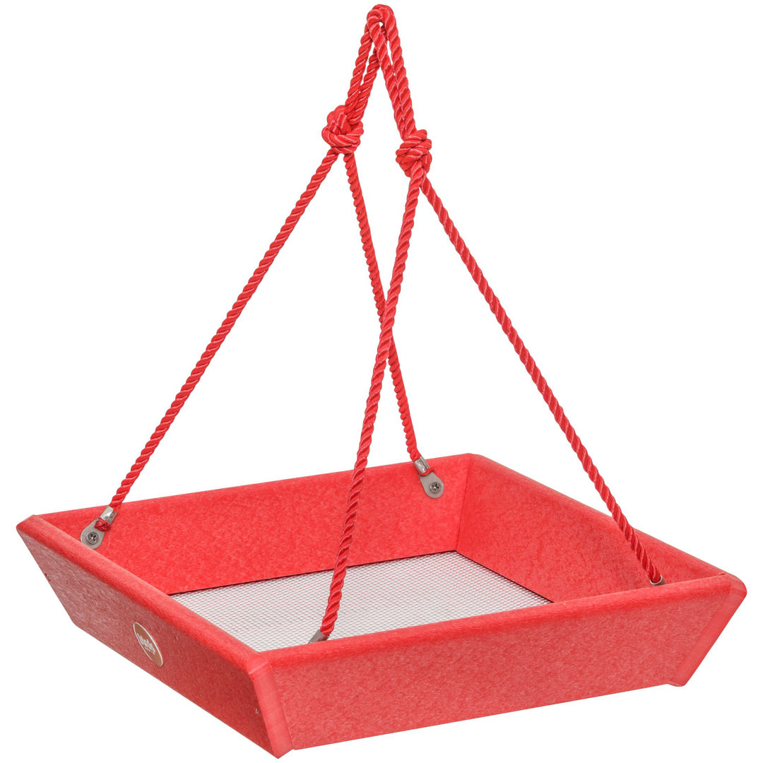 Birds Choice 11.25" Color Pop Collection Recycled Plastic Hanging Tray Bird Feeder, Yellow Birds Choice 