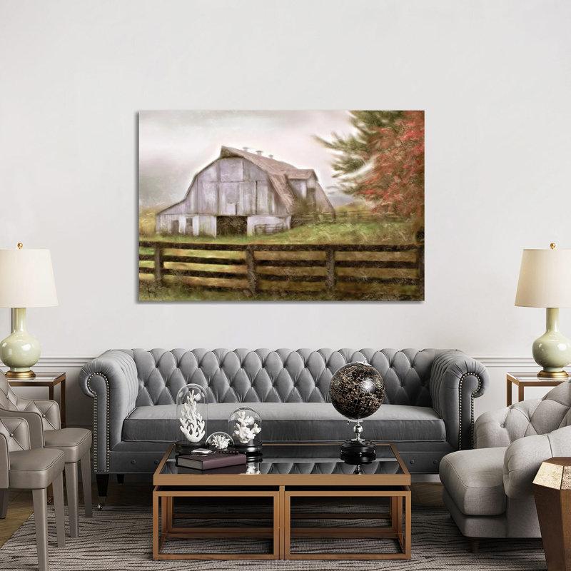 Rustic Barn - reproduction d'art mural , H 40 po x l 60 po, Toile tendue, Ne s’applique pas