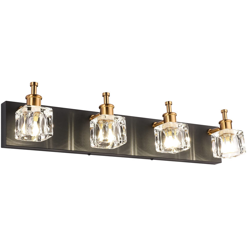Éclairage pour meuble-lavabo 4 lumières Kynon, Noir / or