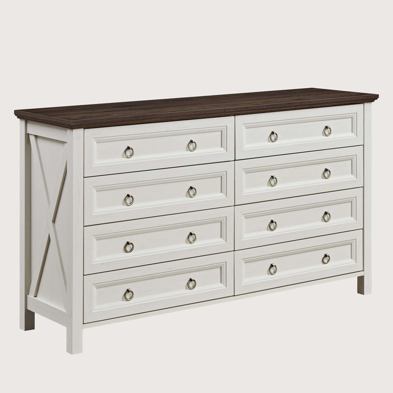 Commode de rangement avec 6 tiroirs, Noyer