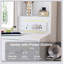 Bureau de maquillage compact avec lumières DEL réglables, prises de courant intégrées et rangement dissimulé pour les petites chambres
