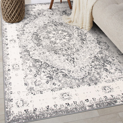 Barlow Performance Oriental Gray/Ivory/Black Indoor Rug