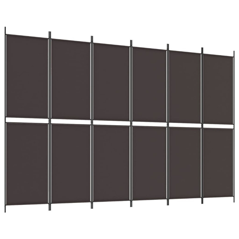 Kadeen 200cm H Folding Room Divider, Brown, 6, 200cm H x 300cm W