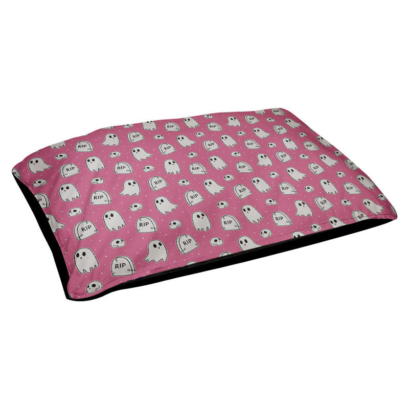 Campion Geometric Pet Bed, Large (42.5 W" x 32.5" D x 14" H), Pink/Light Grey