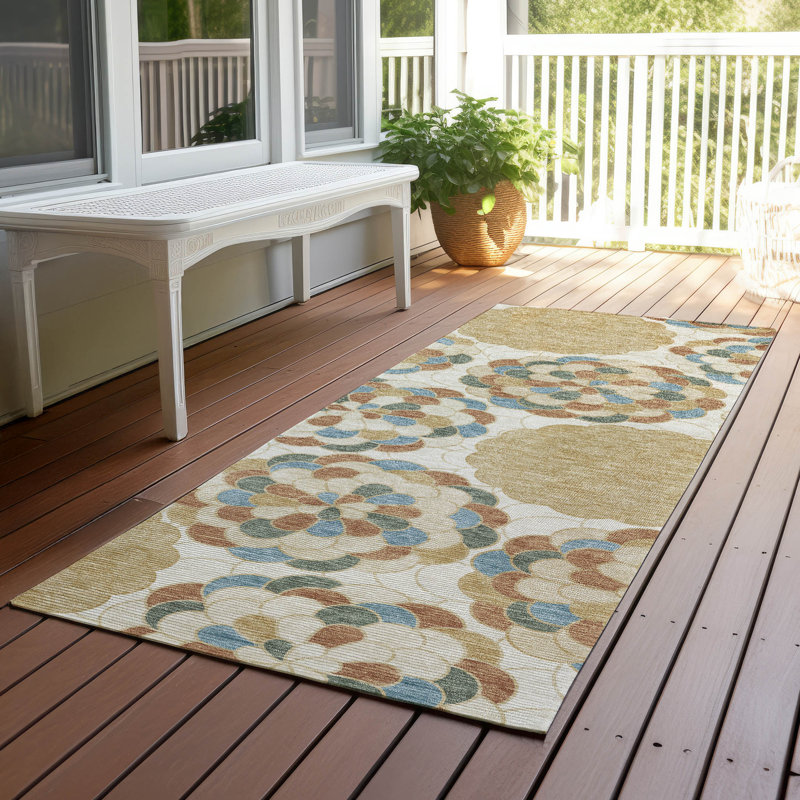 Tapis d'intérieur / extérieur lavable à la machine Chantille ACN2466, Beige, Tapis de couloir 2 pi 3 po x 7 pi 6 po