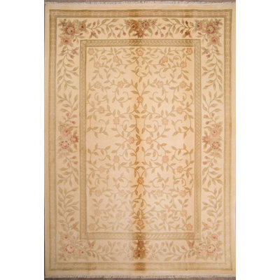Wool Oriental Area Rug in Biscuit