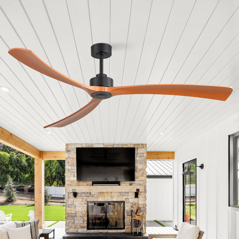  Laurissa 72 Inch Ceiling Fans without Lights, Large Ceiling Fans no Lights with Remote Control, 3 Blade Indoor Outdoor Ceiling Fan for Patios Living Room Bedroom