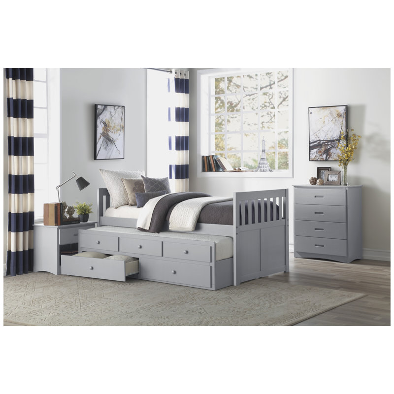 Ensemble de 2 tables de chevet en bois d'ingénierie Nightstands, Gray