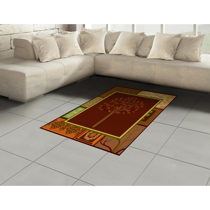 Tapis décoratif Tribal, Rectangle— 4 pi x 5 pi 8 po