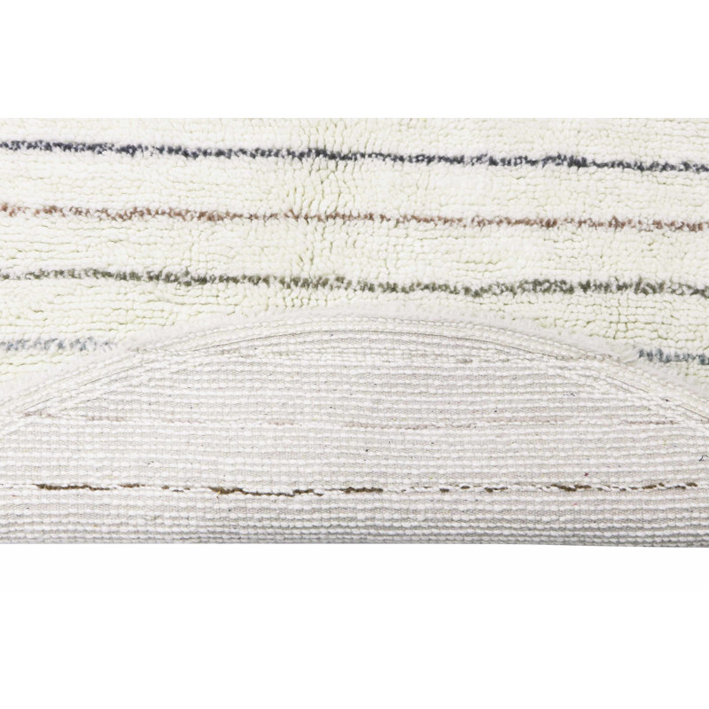 Tapis rose en laine mouton Arona rond, Rectangle 2 pi 7 po x 4 pi 7 po