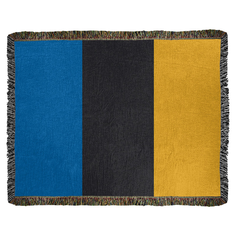 Couverture en coton basket Golden State, l 52 po x L 37 po, Bleu royal Golden State / ardoise / jaune doré