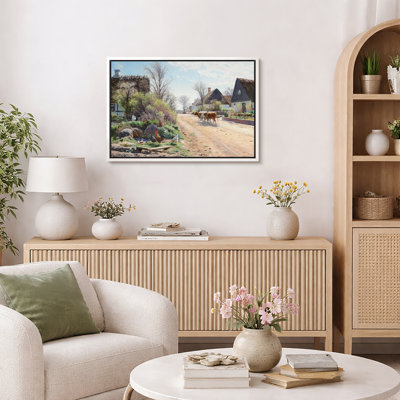 «Rustic Countryside Farm Road Landscape», photos de salon, impression sur toile encadrée sur toile.