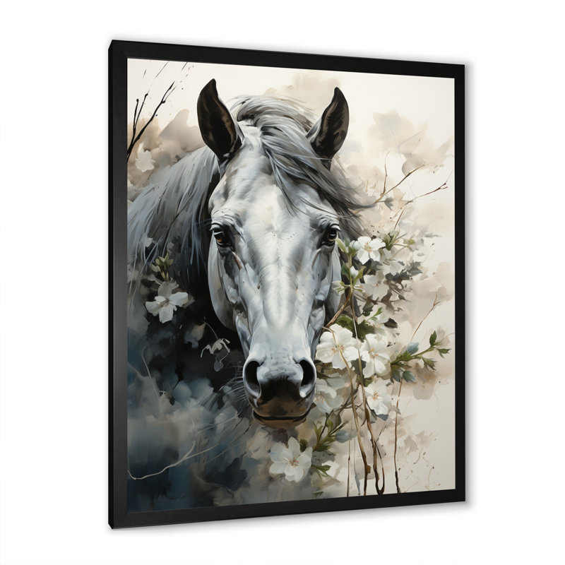 Keiosha Asian Art Cow Sumi VII, reproduction d'art sur toile, H 44 po x l 34 po x P 1,5 po, Cadre photo noir
